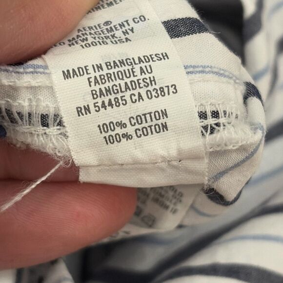 Offline by Aerie Oversized Striped Button Down Shirt Women’s Large 100% Cotton - Picture 4 of 6